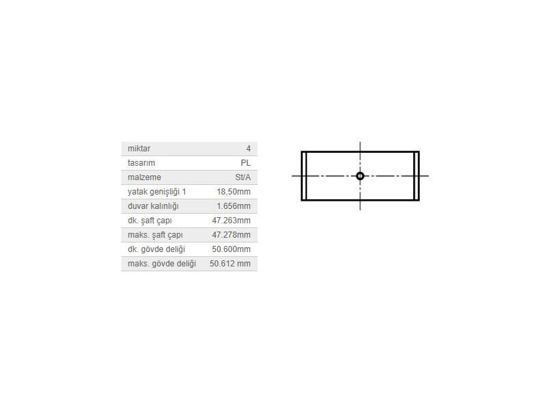 KOL YATAK 0,50 TK. VAG A2 BO1 CAD2-3 GO4-5 PO3-4 96-